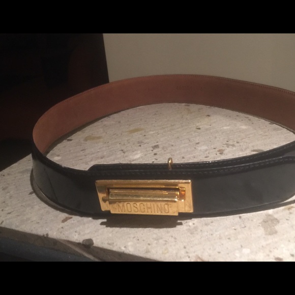 Moschino Accessories - Sale💝VINTAGE MOSCHINO BLACK LOGO BELT